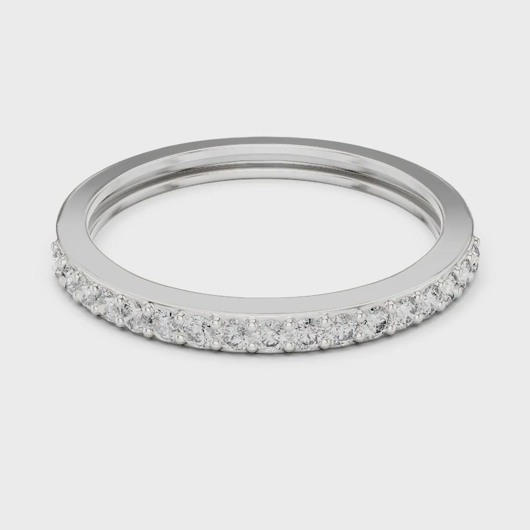 .26 Ct. Half Pavé Diamond Wedding Band (ALR-72)