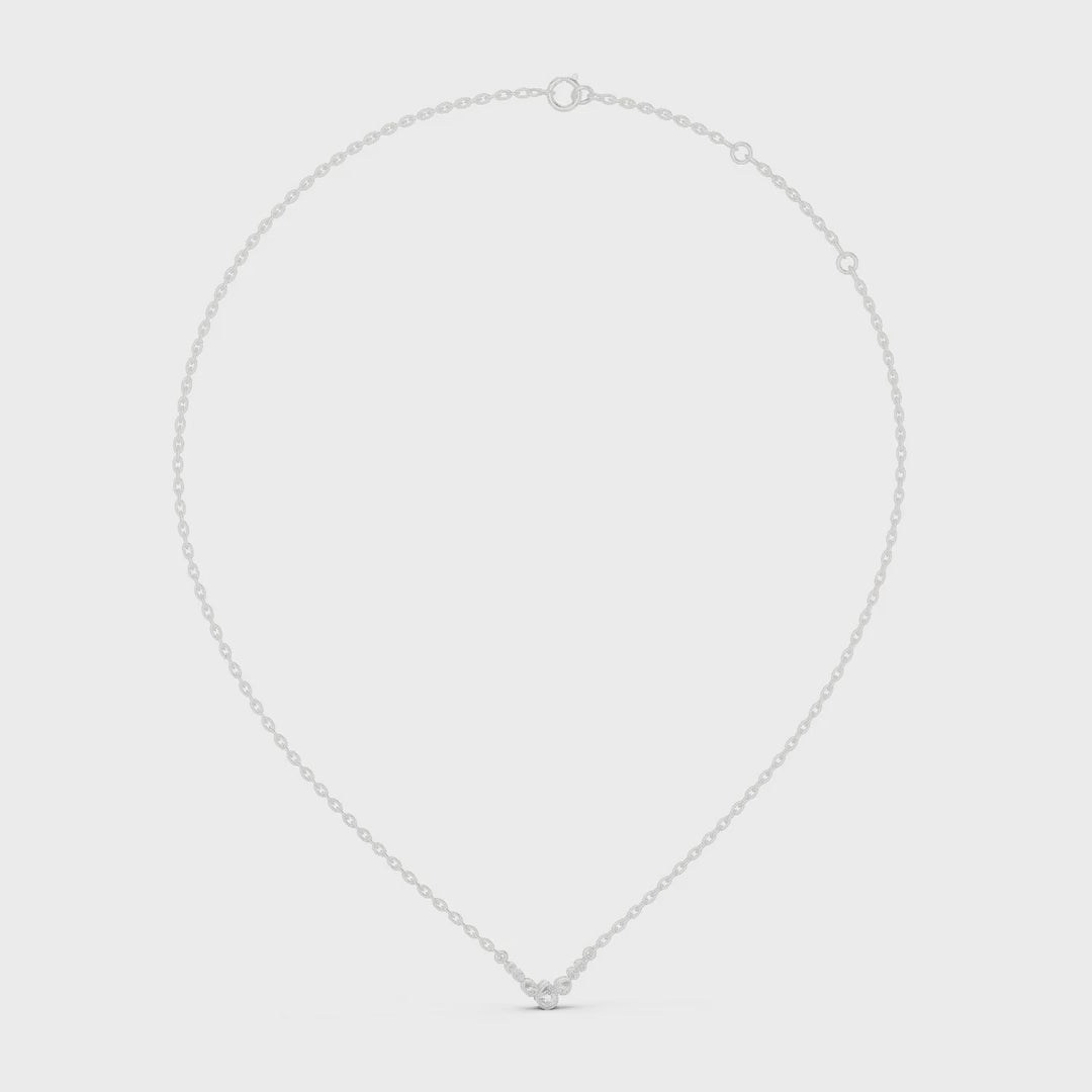 .20 Ct. Graduated Pear and Round Diamond Drop Necklace with Delicate Chain (SBWN (54))