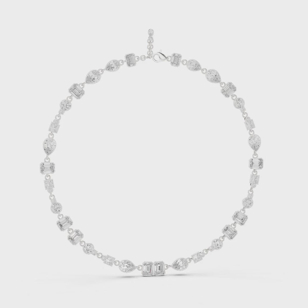 41.83 Ct. Mixed Shape Diamond Link Necklace with Emerald Cut Center (SBWN (43)) 3