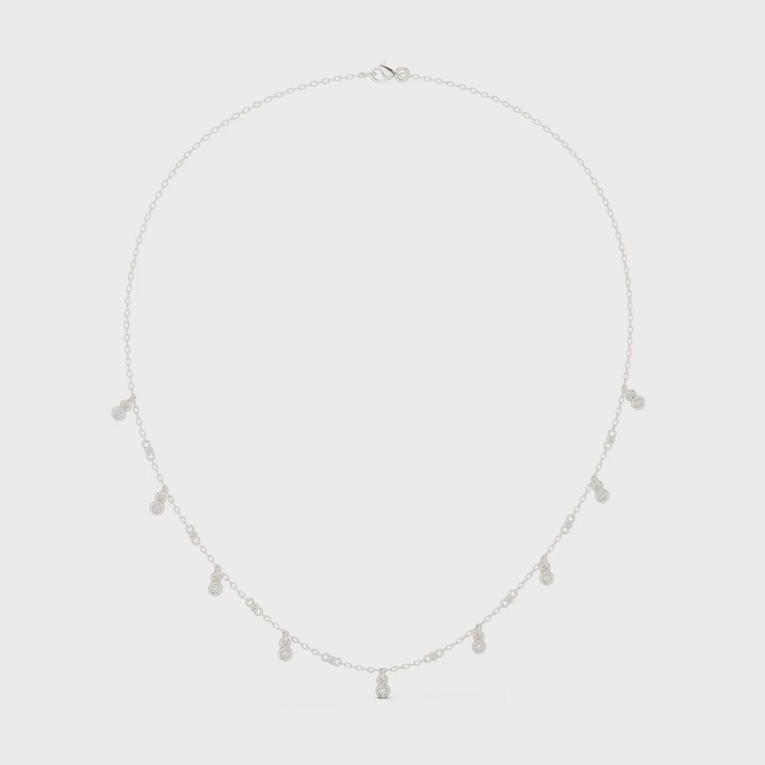 .36 Ct. Round Diamond Bezel Station Drop Necklace (SBWN (21)) 3