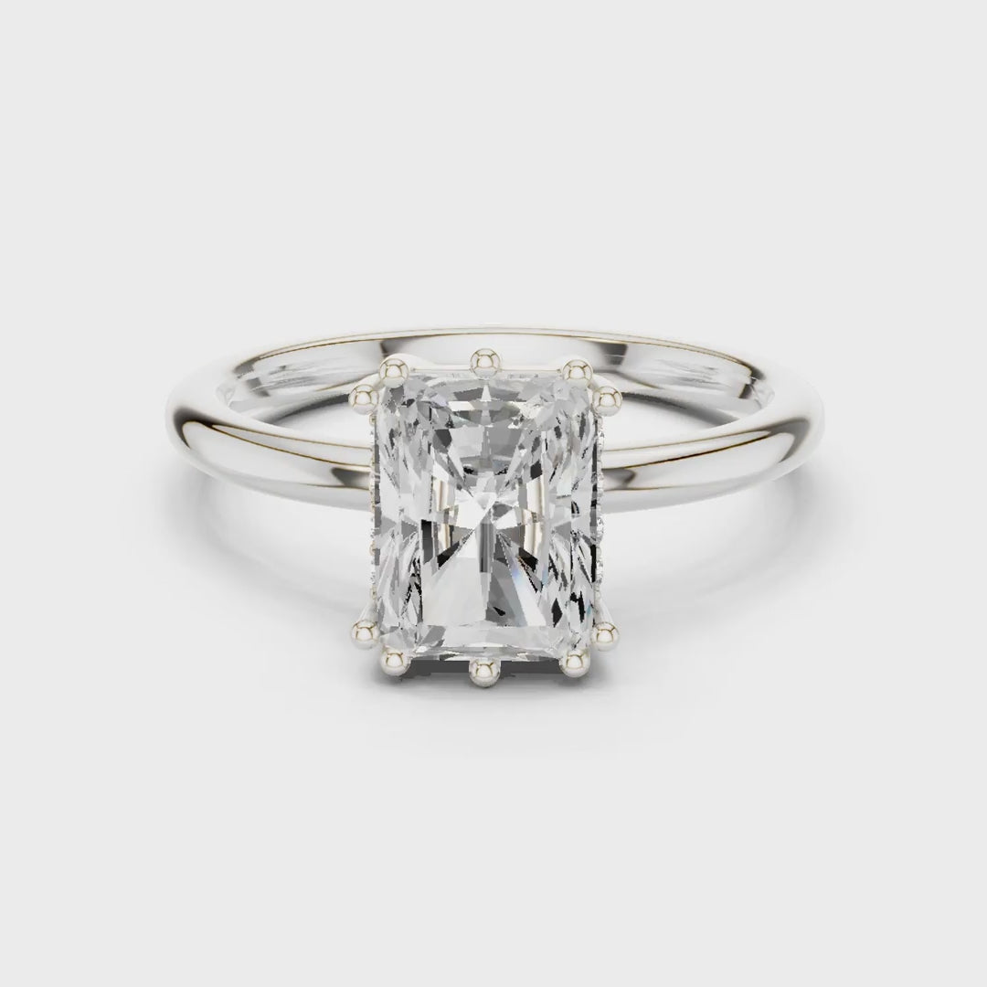 2.05 Ct. Radiant Cut Diamond Ring with Hidden Halo (DDLR-254 - R00847-RA) 3