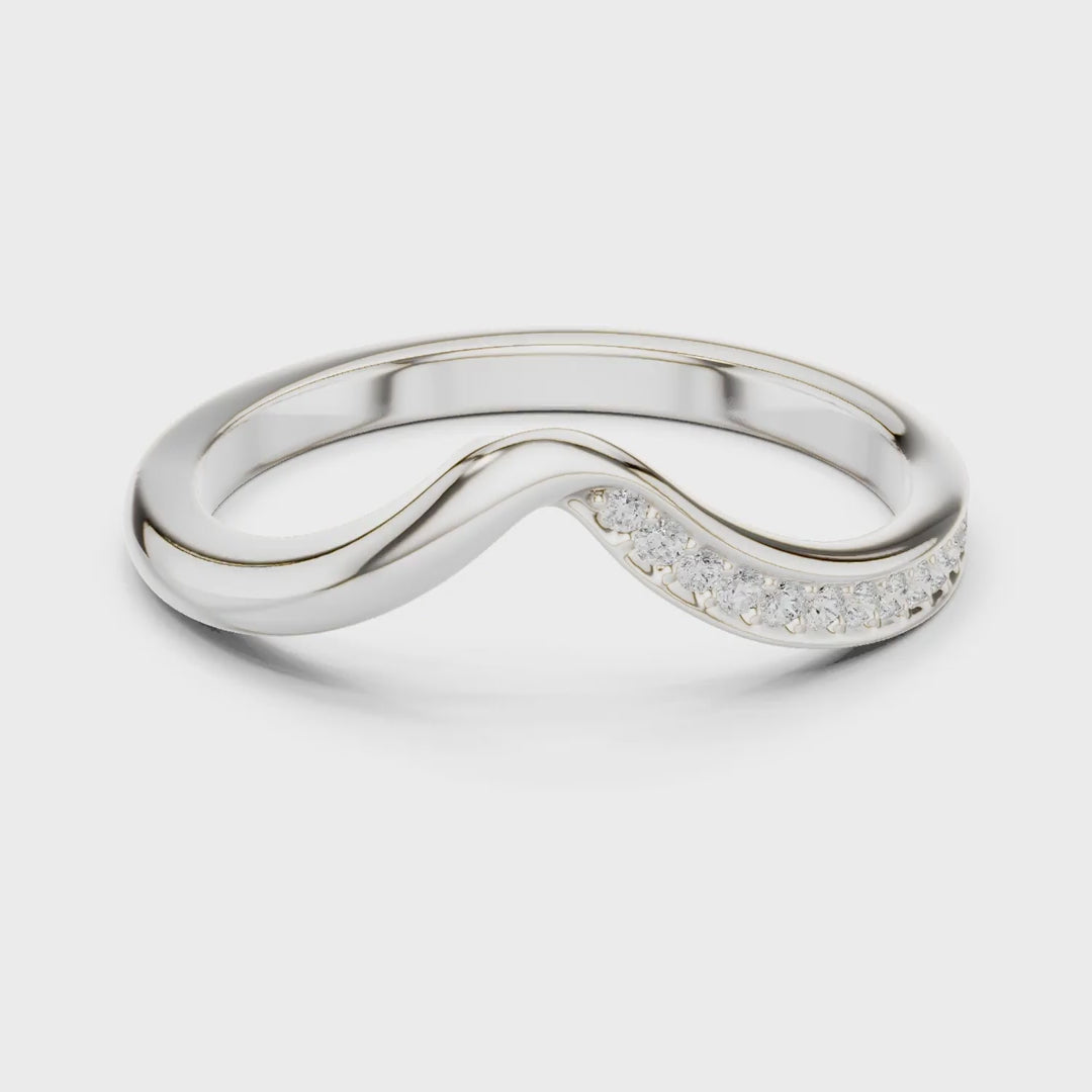 .07 Ct. Curved Round Diamond Band with Pavé Accent (SBWR(61)) 3