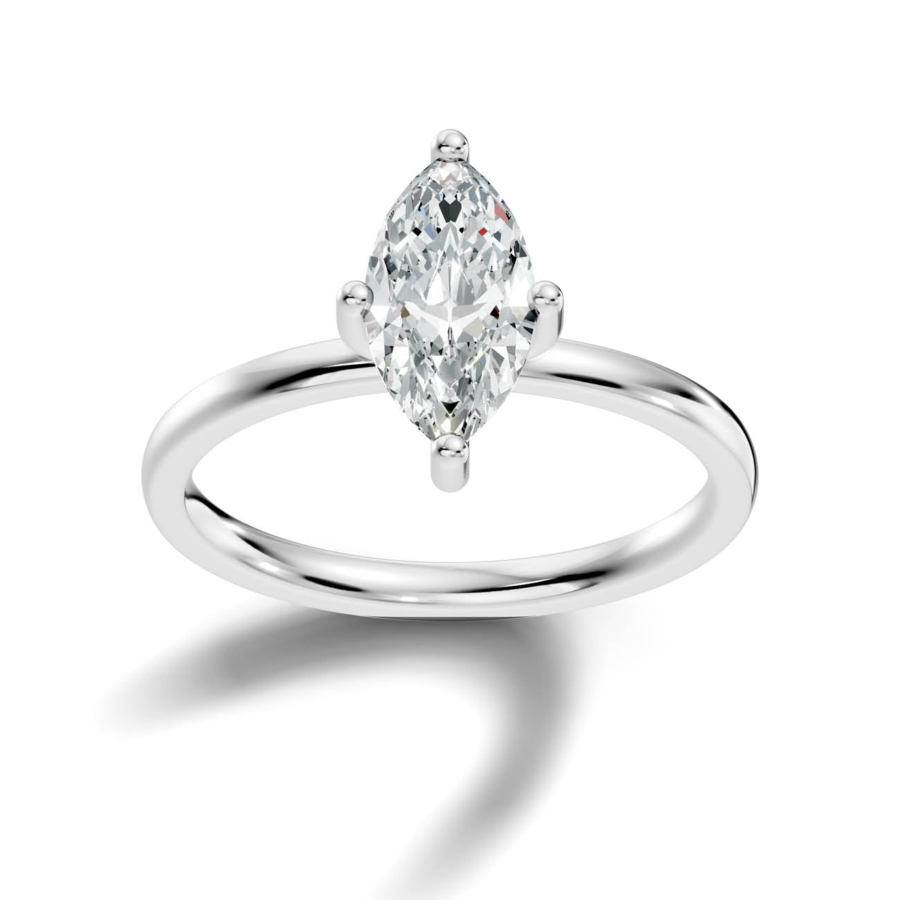 1.00 Ct. Marquise Cut Diamond Solitaire Engagement Ring 3