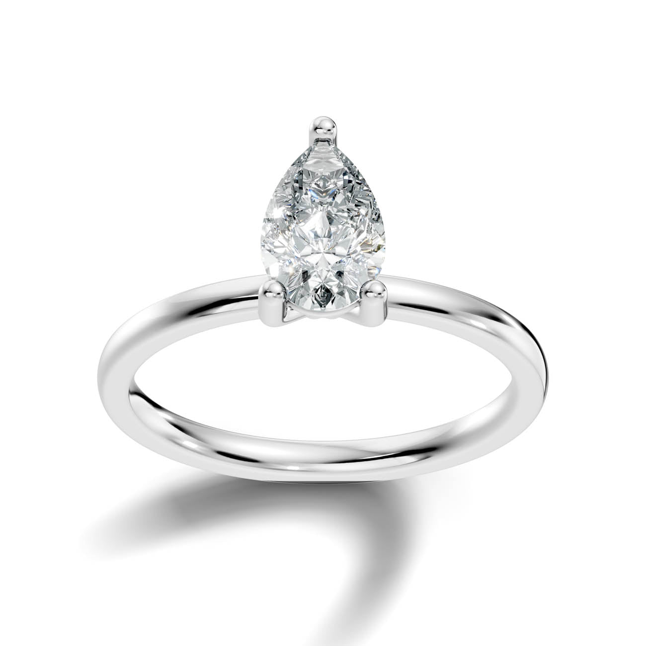 1.00 Ct. Pear Cut Diamond Solitaire Ring 3