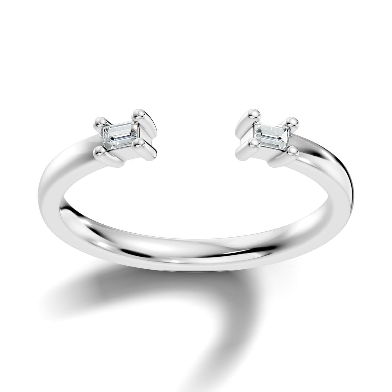 .10 Ct. Open Baguette Diamond Toi et Moi Ring with Double Solitaire Design