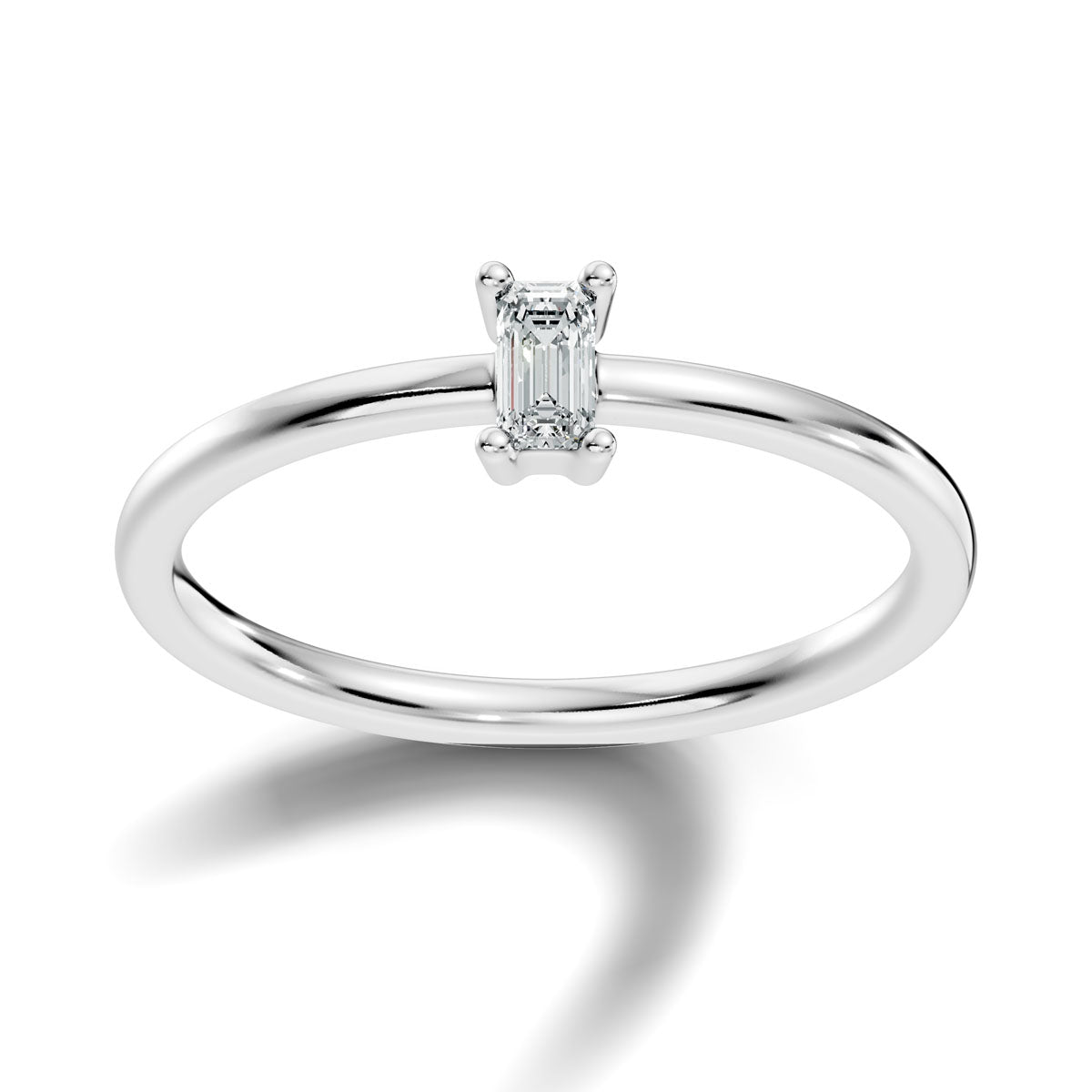 .15 Ct. Emerald Cut Diamond Solitaire Ring with Four-Prong Setting