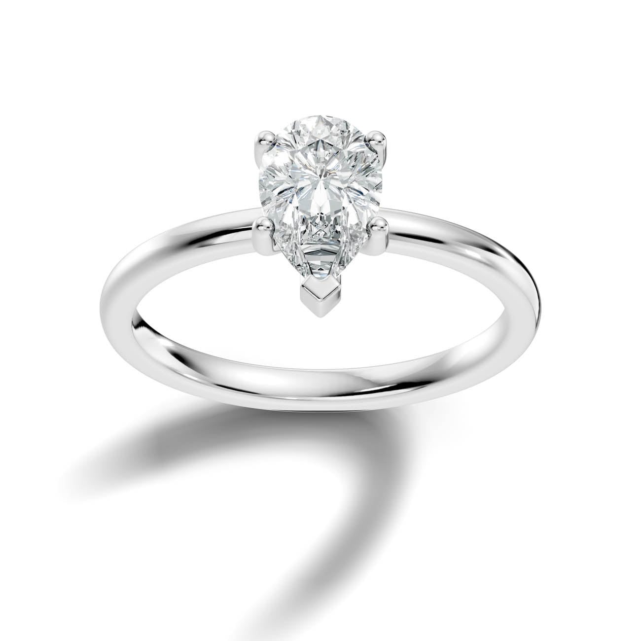 .50-1.50 Ct. Pear-Shaped Diamond Solitaire Ring with Five-Prong Setting