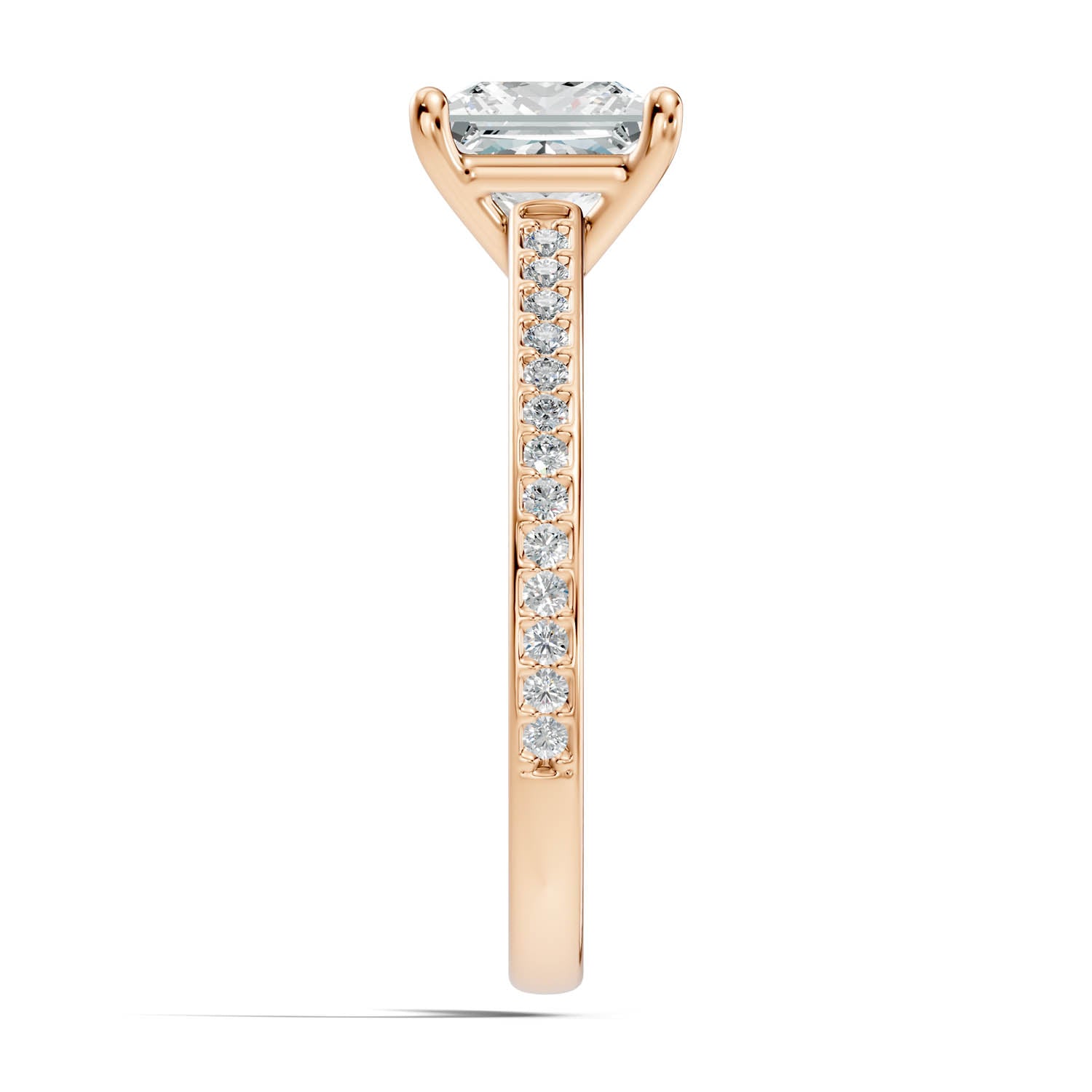 1.69 Ct. Princess Cut Pavé Diamond Engagement Ring (10PRP) 14