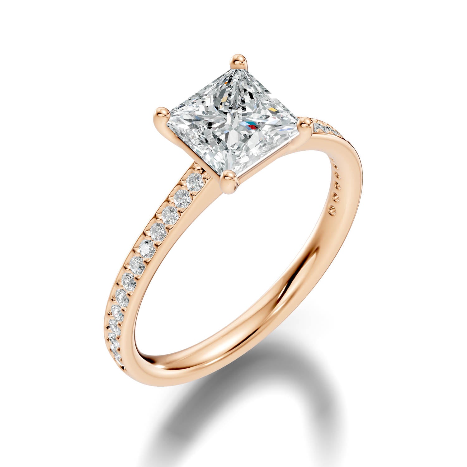 1.69 Ct. Princess Cut Pavé Diamond Engagement Ring (10PRP) 15