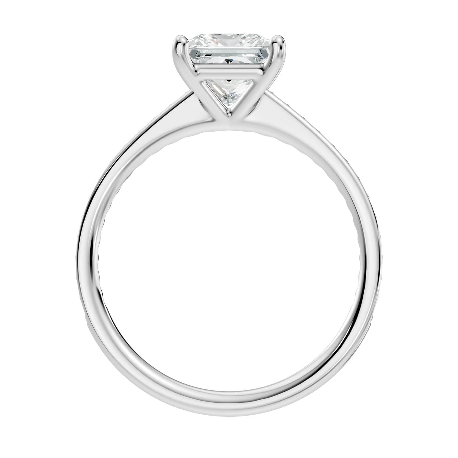 1.69 Ct. Princess Cut Pavé Diamond Engagement Ring (10PRP) 5