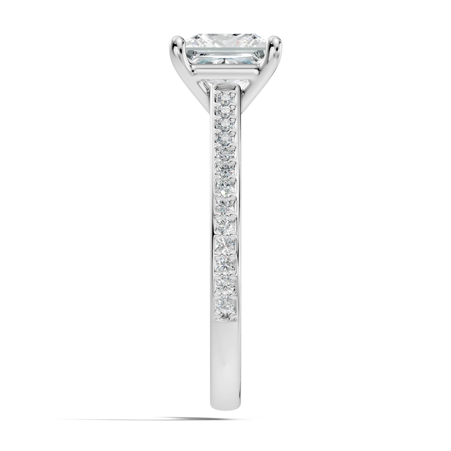 1.69 Ct. Princess Cut Pavé Diamond Engagement Ring (10PRP) 6