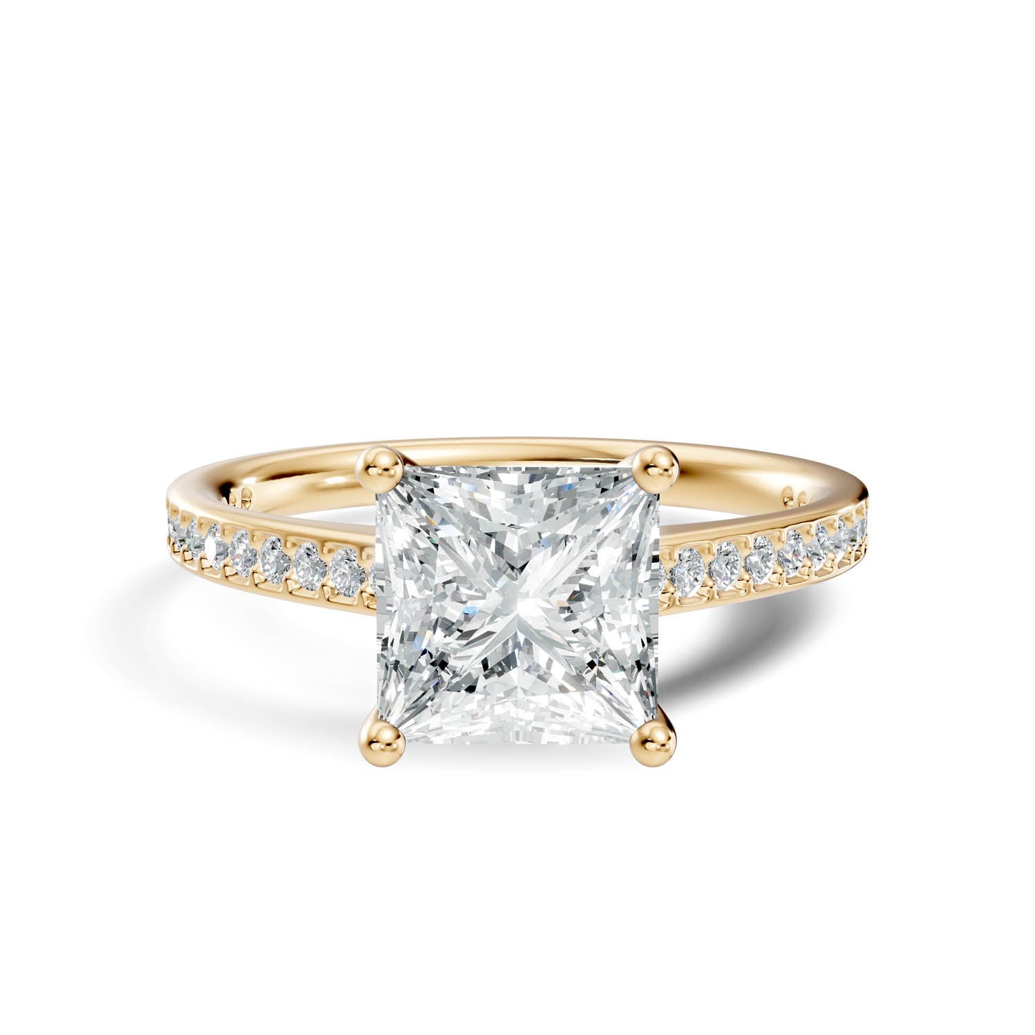 1.69 Ct. Princess Cut Pavé Diamond Engagement Ring (10PRP) 8