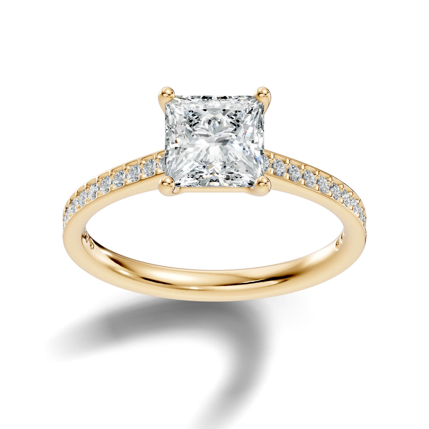 1.69 Ct. Princess Cut Pavé Diamond Engagement Ring (10PRP) 10