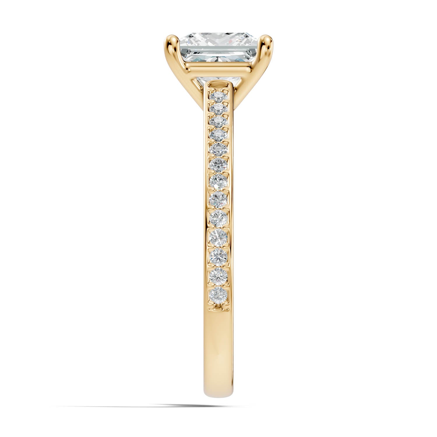 1.69 Ct. Princess Cut Pavé Diamond Engagement Ring (10PRP) 11