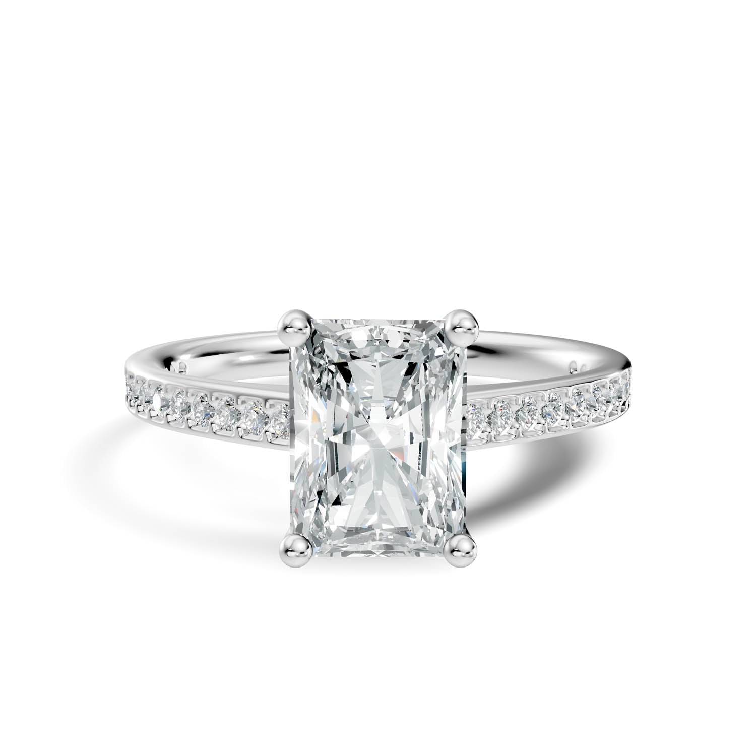 1.68 Ct. Radiant Cut Pavé Diamond Engagement Ring (10RAP) 4