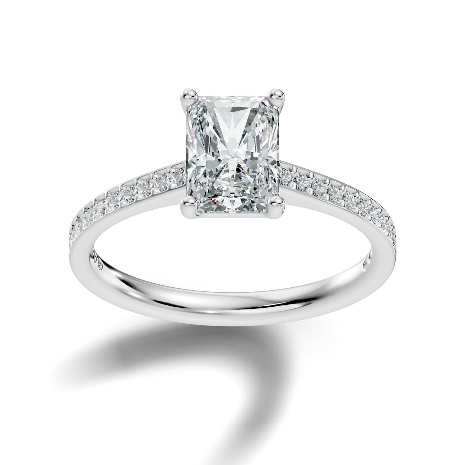 1.68 Ct. Radiant Cut Pavé Diamond Engagement Ring (10RAP)