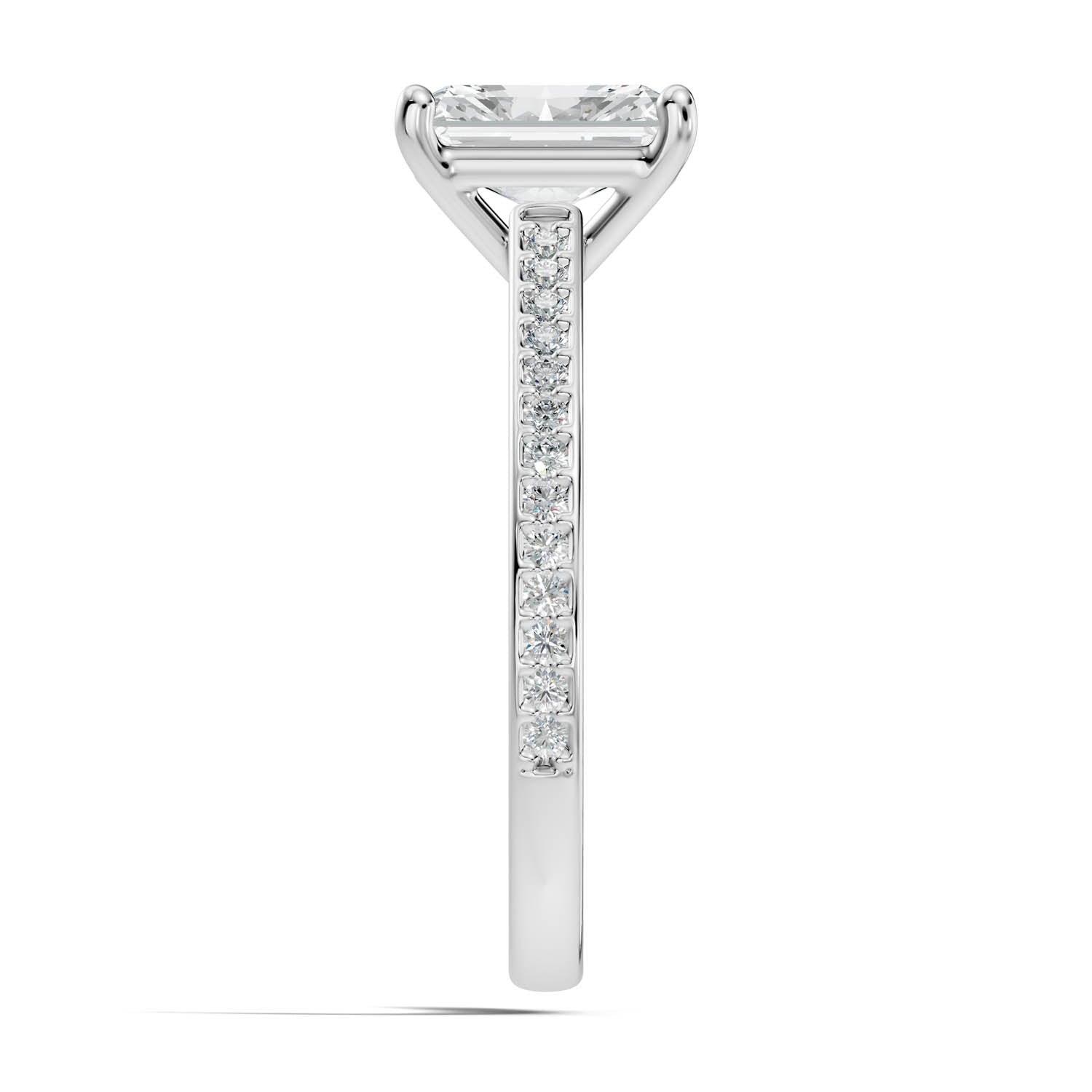 1.68 Ct. Radiant Cut Pavé Diamond Engagement Ring (10RAP) 9