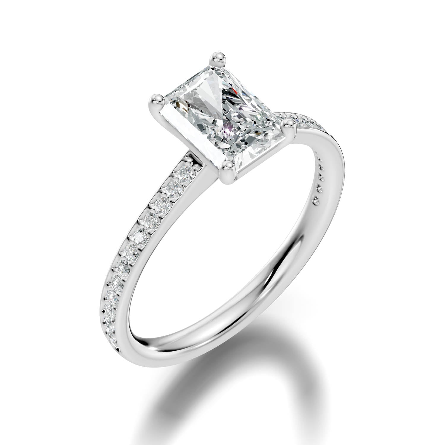 1.68 Ct. Radiant Cut Pavé Diamond Engagement Ring (10RAP) 10