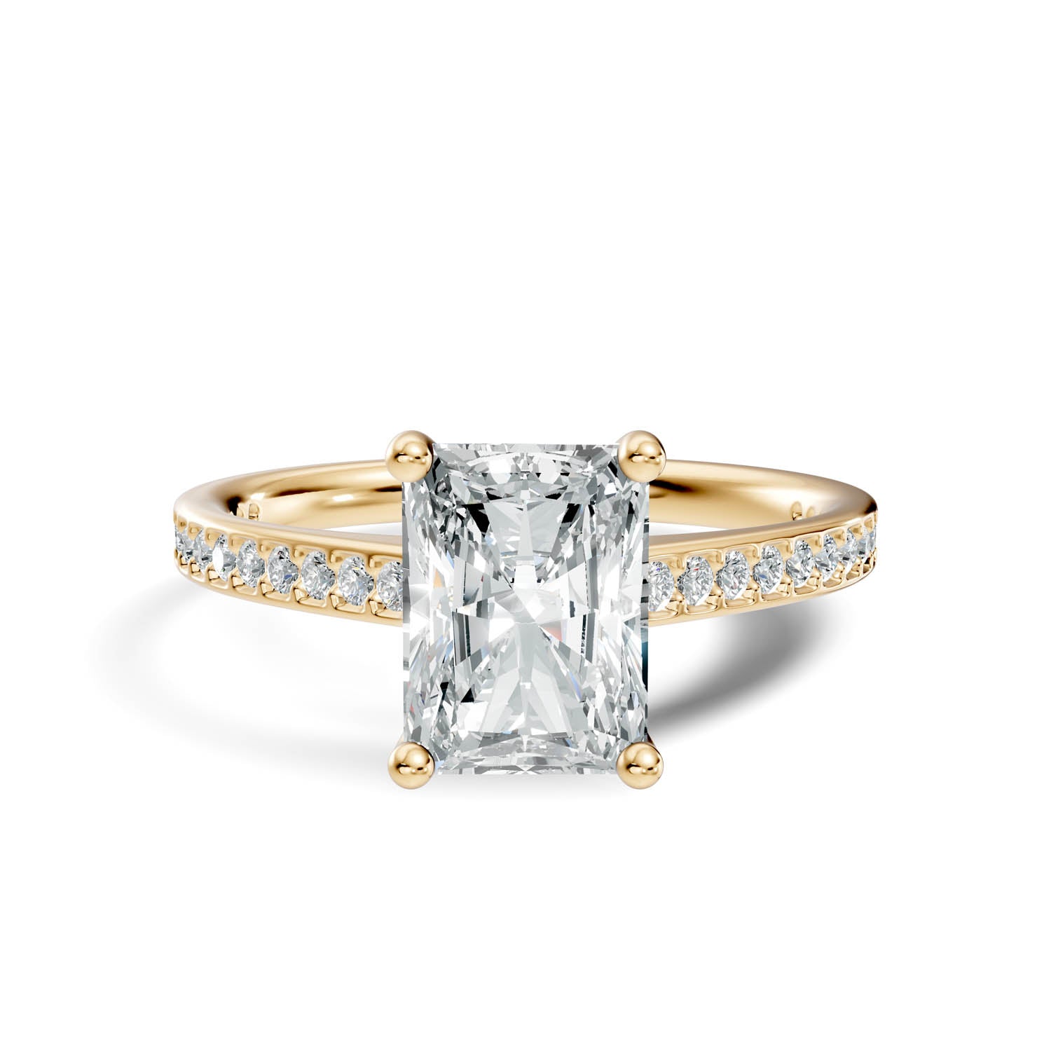 1.68 Ct. Radiant Cut Pavé Diamond Engagement Ring (10RAP) 11