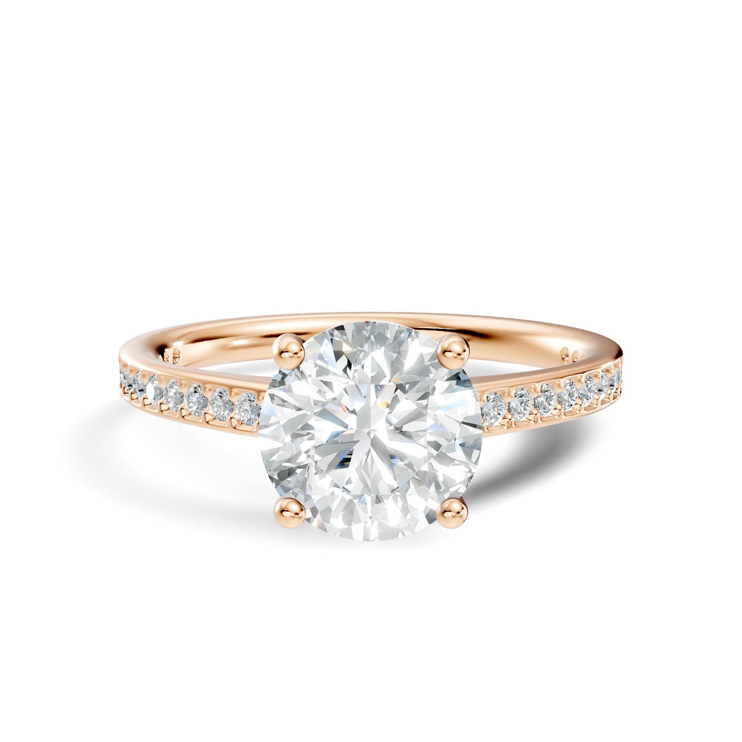 1.65 Ct. Round Brilliant Pavé Diamond Engagement Ring (10ROP) 4