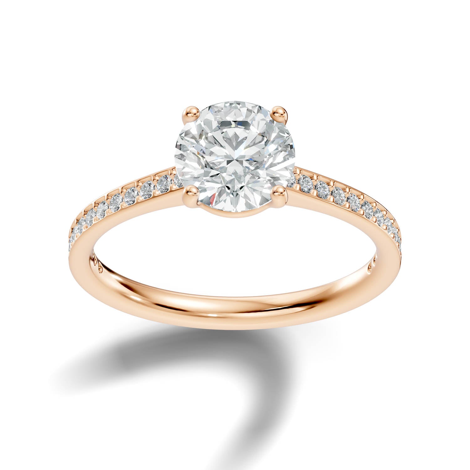 1.65 Ct. Round Brilliant Pavé Diamond Engagement Ring (10ROP) 5