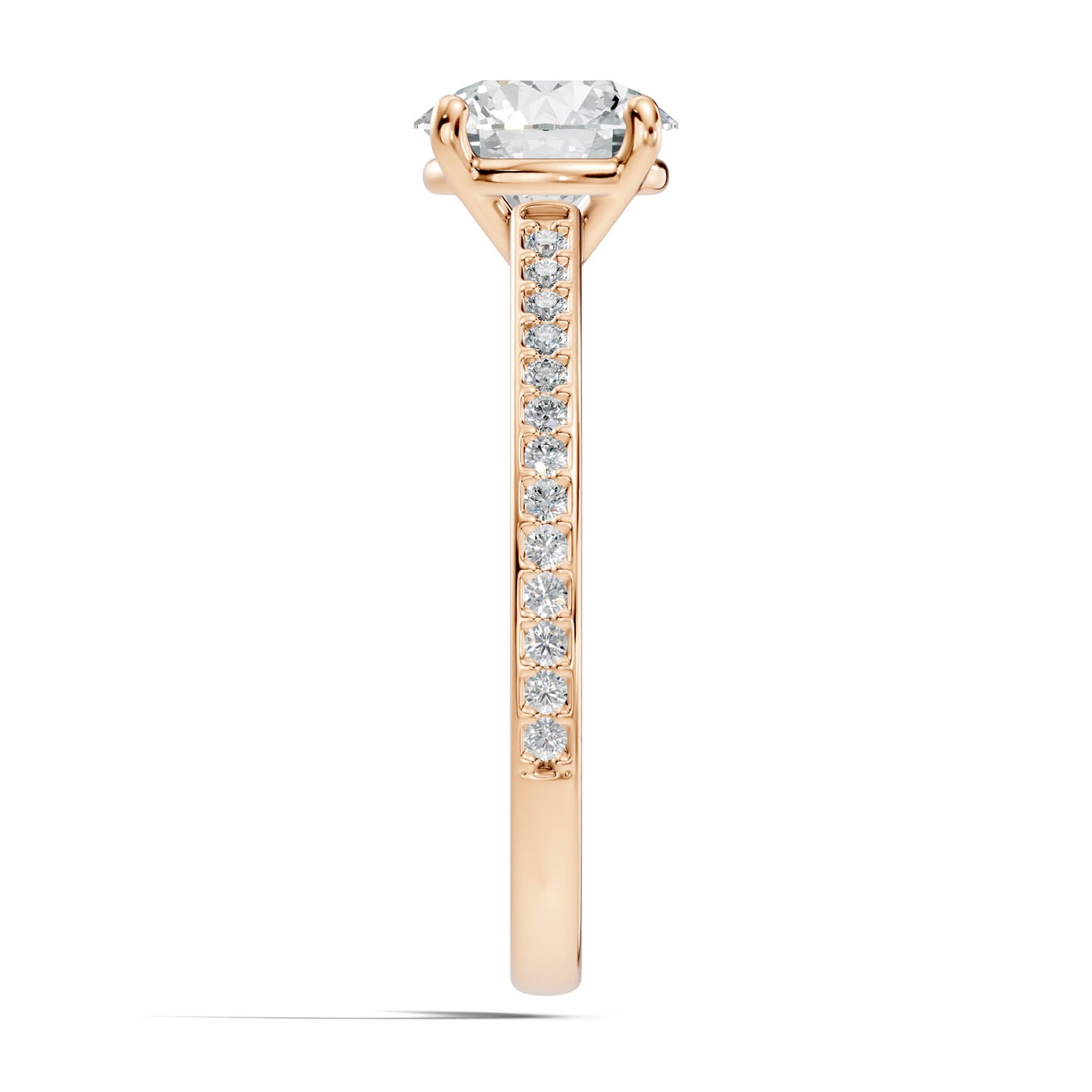 1.65 Ct. Round Brilliant Pavé Diamond Engagement Ring (10ROP) 6