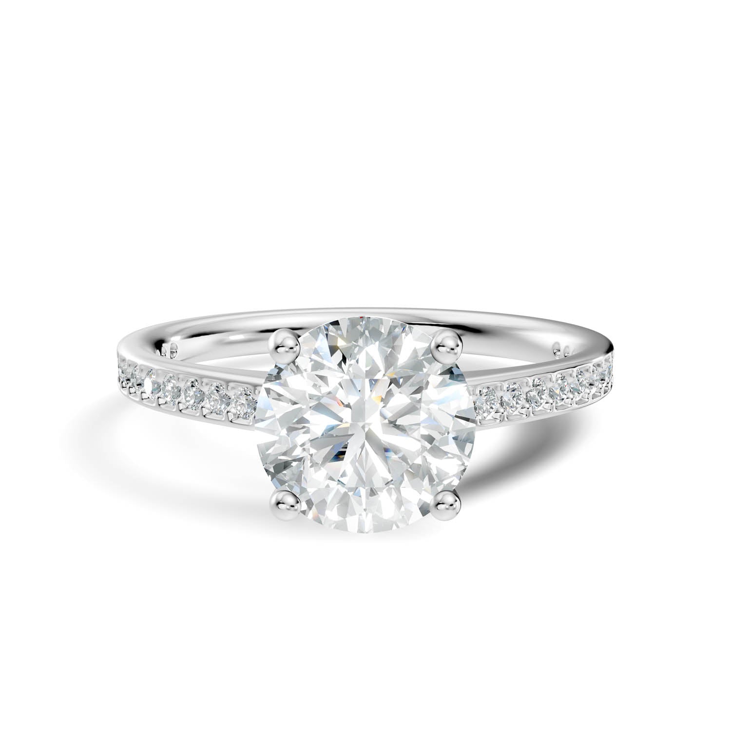1.65 Ct. Round Brilliant Pavé Diamond Engagement Ring (10ROP) 8