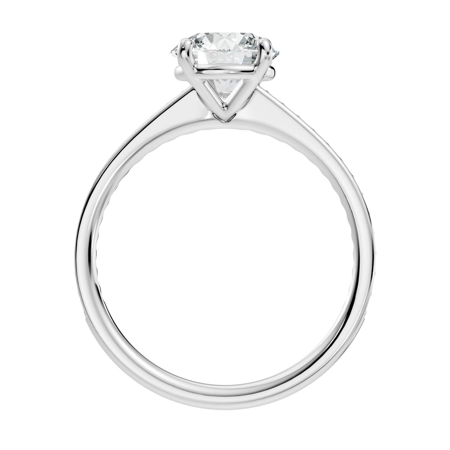 1.65 Ct. Round Brilliant Pavé Diamond Engagement Ring (10ROP) 9
