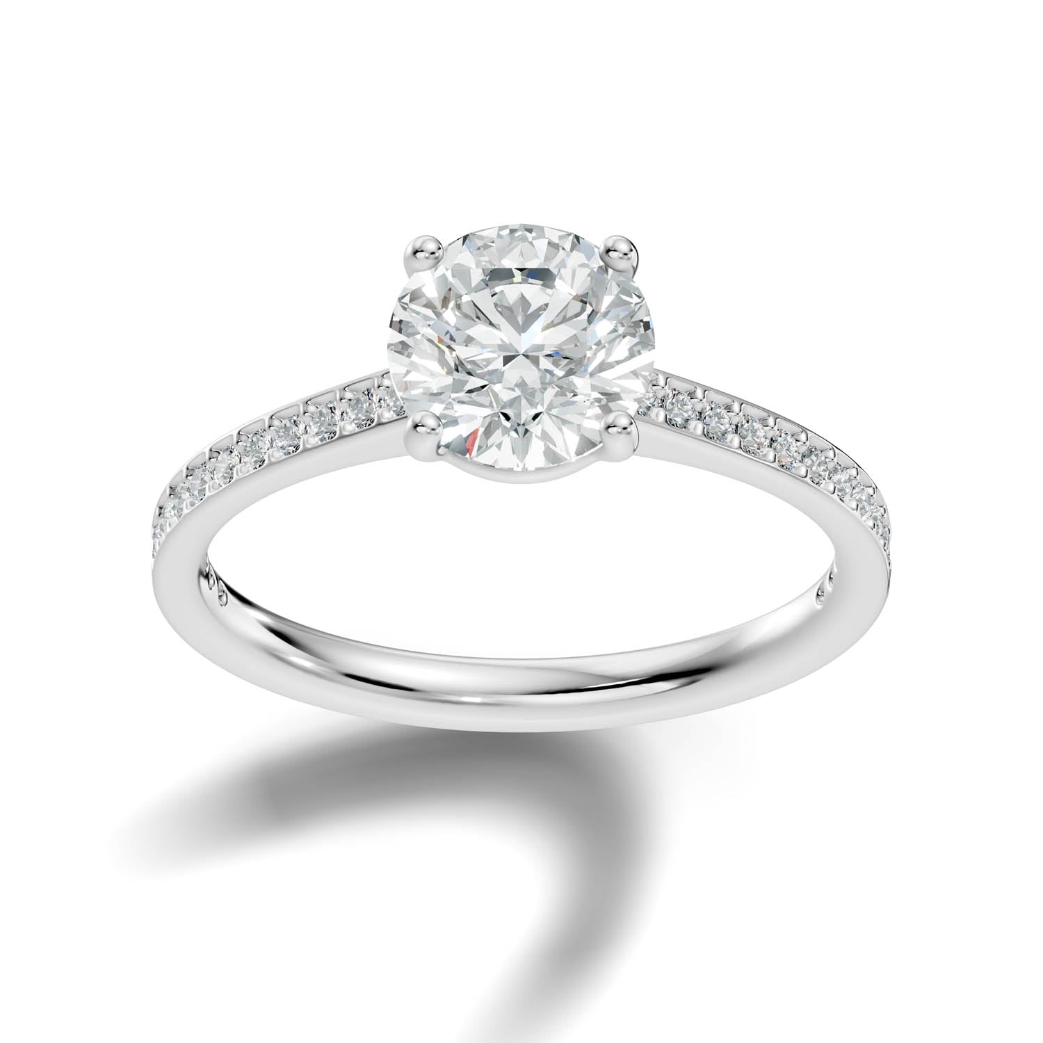 1.65 Ct. Round Brilliant Pavé Diamond Engagement Ring (10ROP)