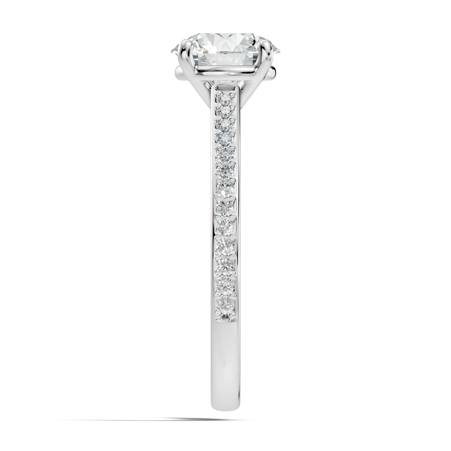 1.65 Ct. Round Brilliant Pavé Diamond Engagement Ring (10ROP) 10
