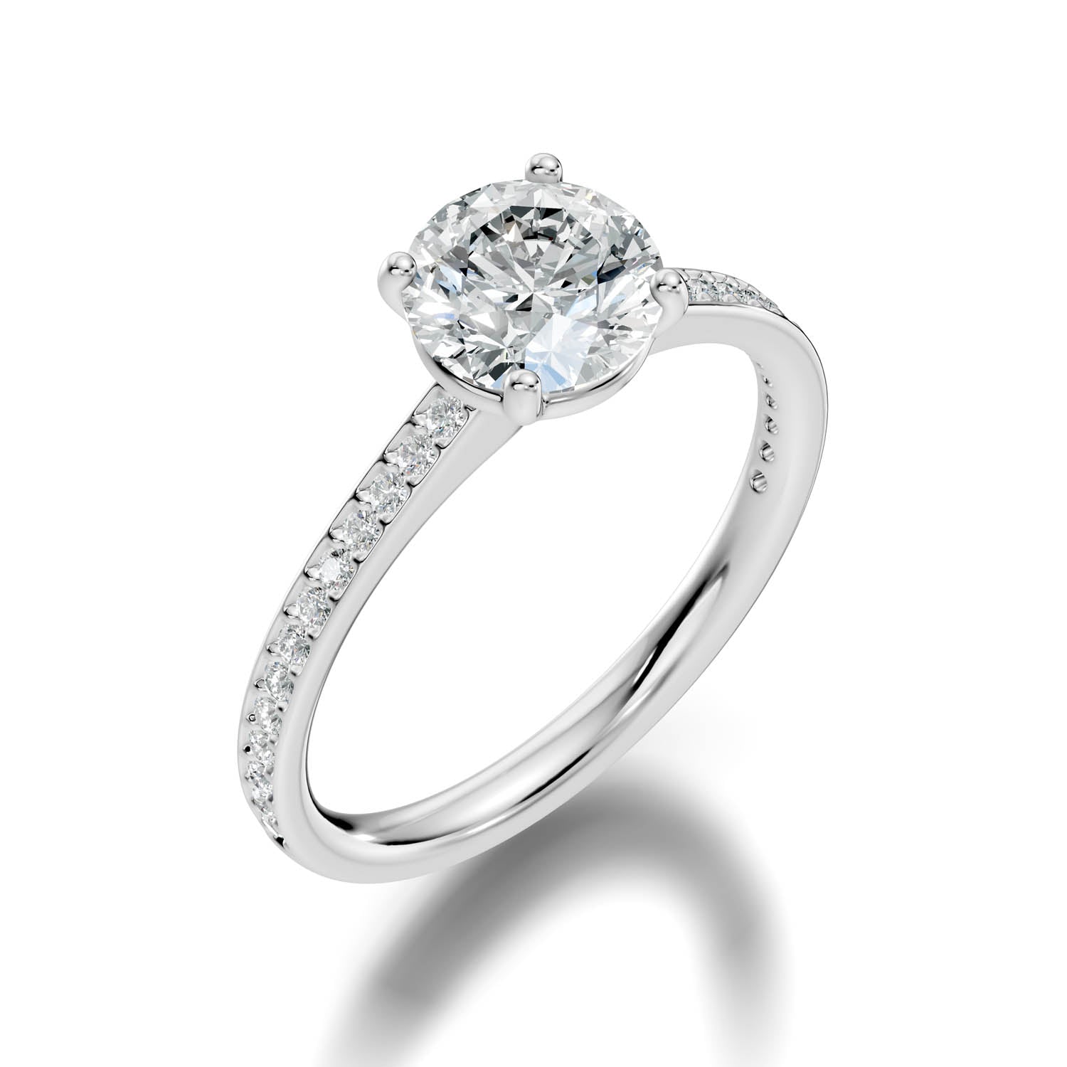 1.65 Ct. Round Brilliant Pavé Diamond Engagement Ring (10ROP) 11