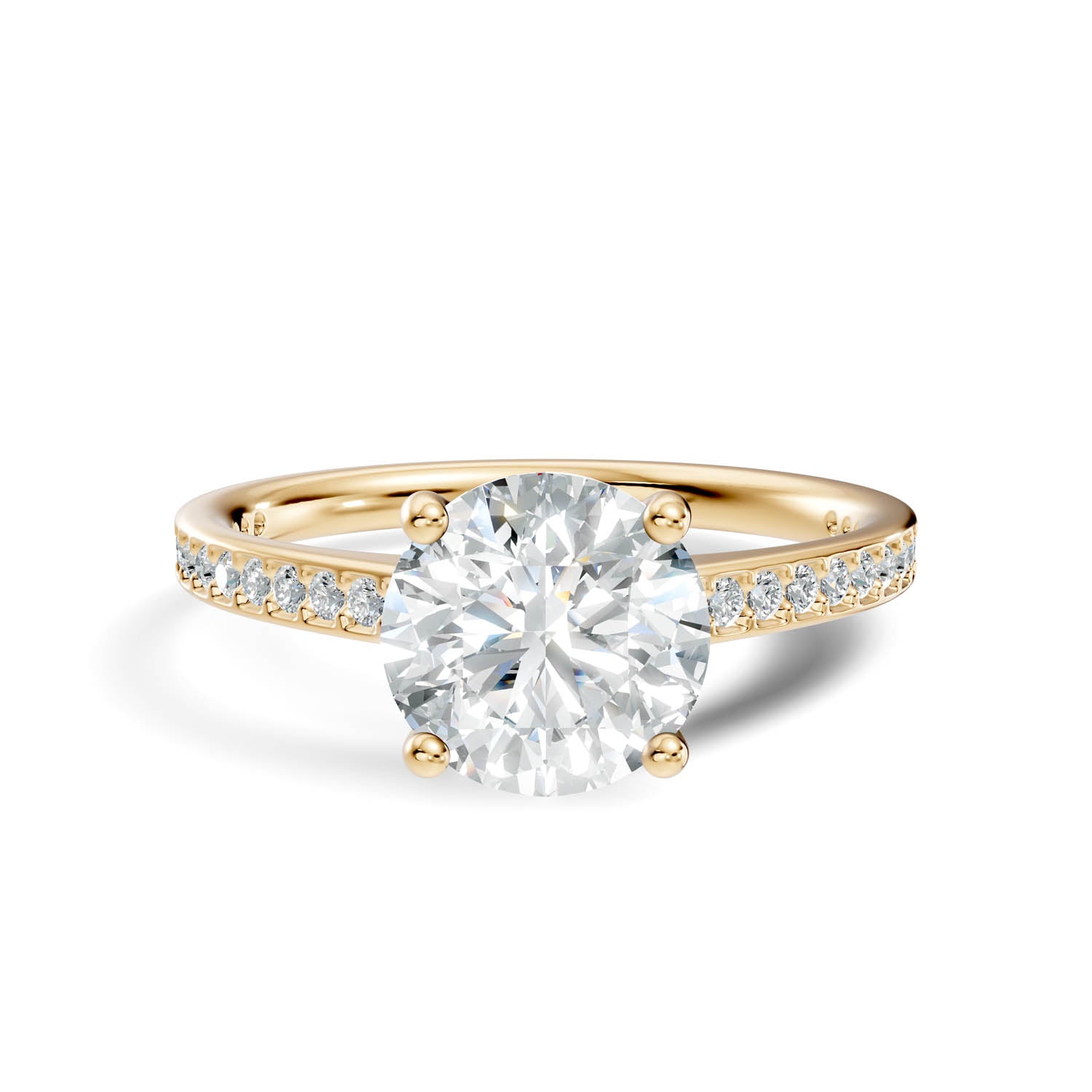 1.65 Ct. Round Brilliant Pavé Diamond Engagement Ring (10ROP) 12