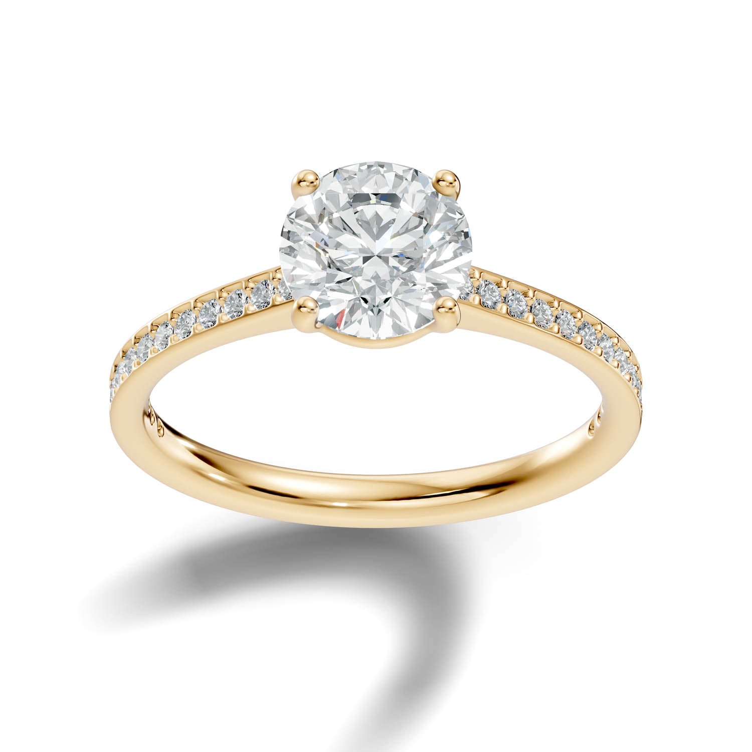 1.65 Ct. Round Brilliant Pavé Diamond Engagement Ring (10ROP) 14
