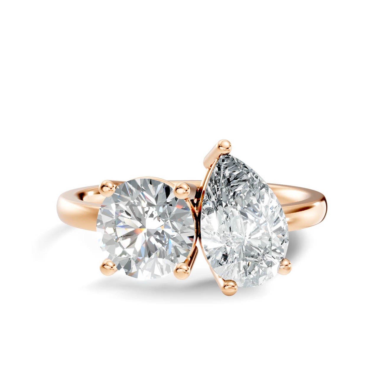 2.00 Ct. Round & Pear Two-Stone Diamond Ring (16-b2) 6