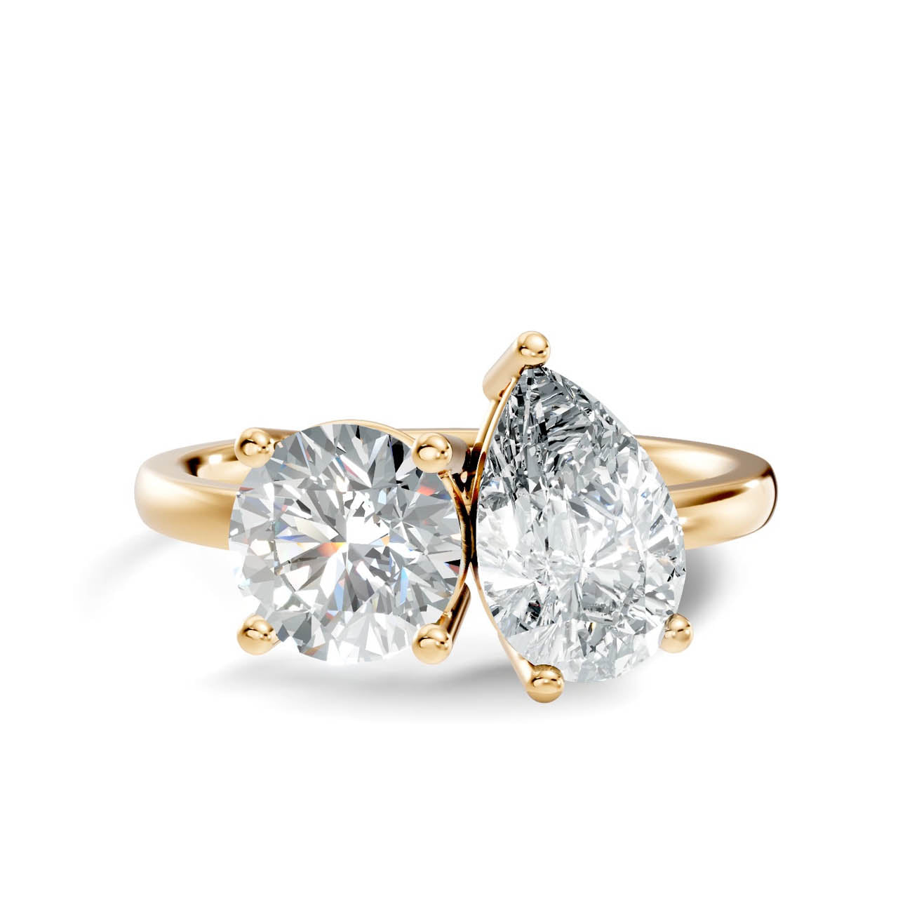 2.00 Ct. Round & Pear Two-Stone Diamond Ring (16-b2) 3