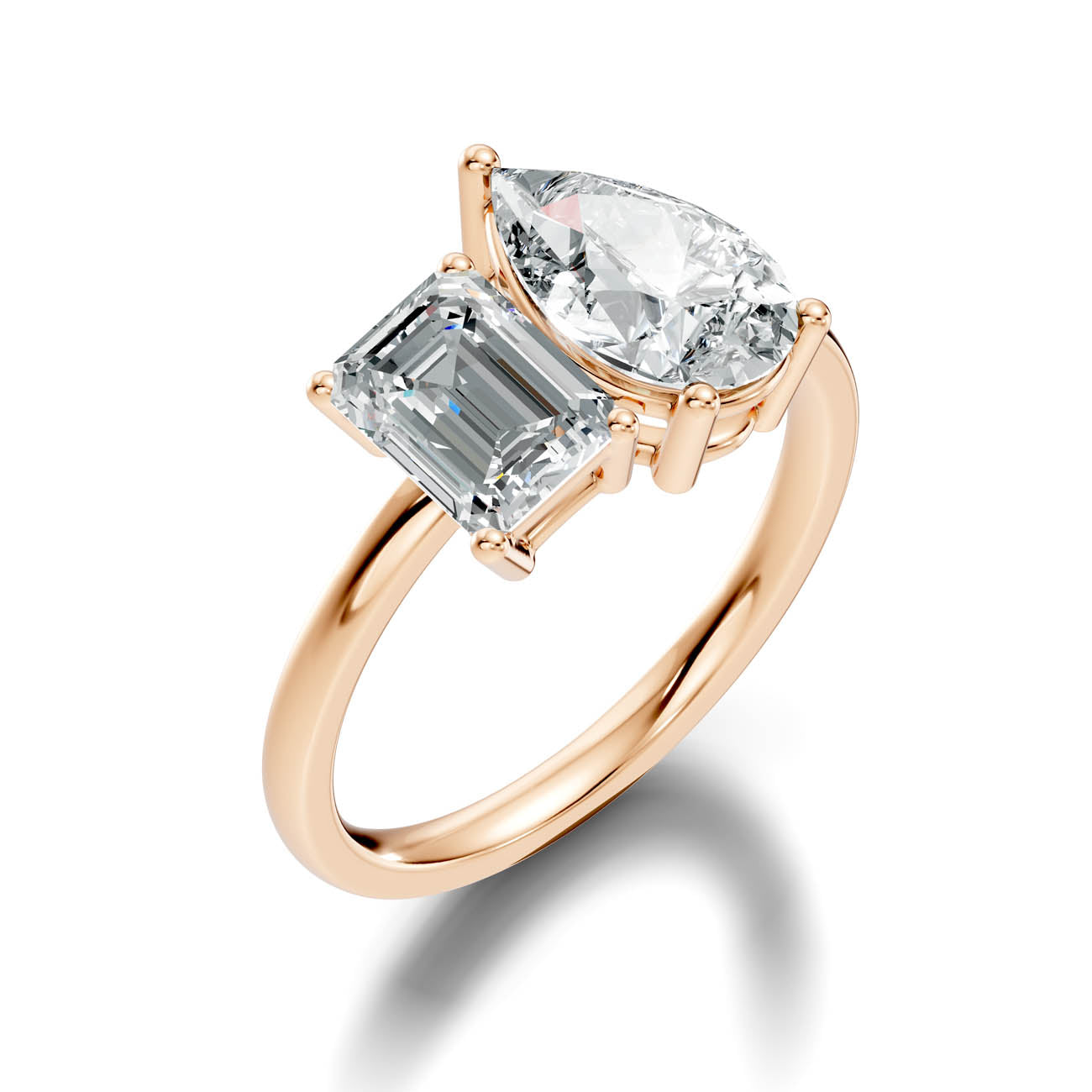 2.50 Ct. Emerald & Pear Two-Stone Diamond Ring (16-c2) 9