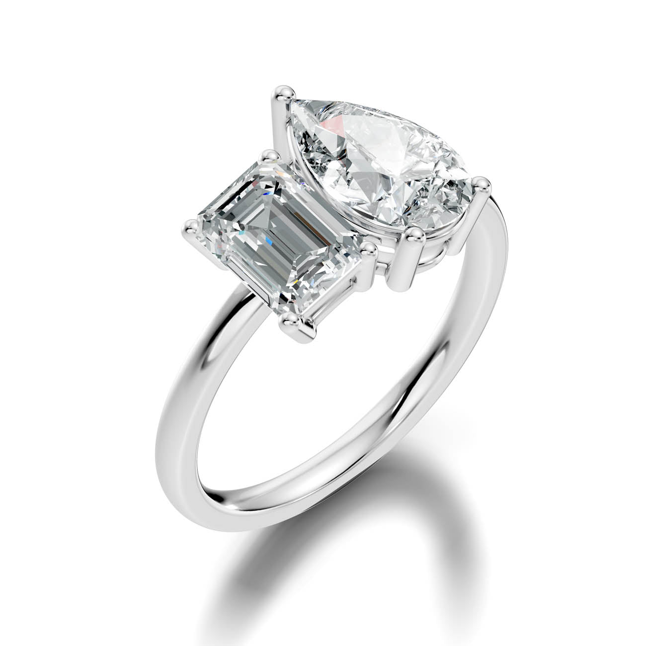 2.50 Ct. Emerald & Pear Two-Stone Diamond Ring (16-c2) 13