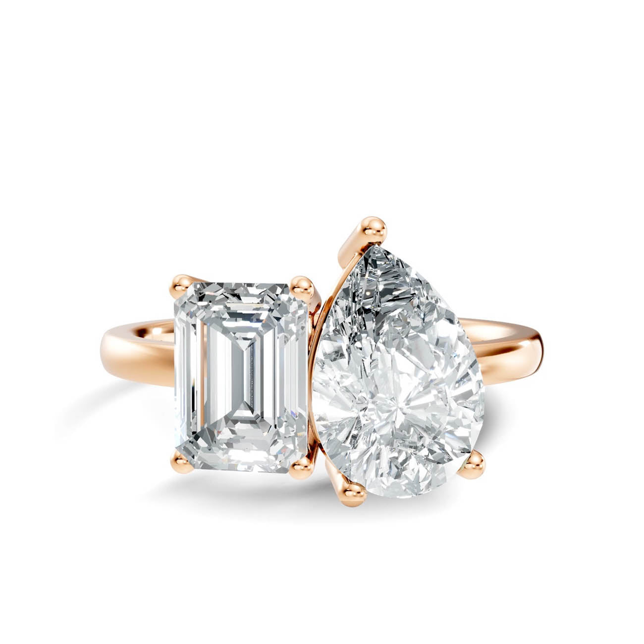 2.50 Ct. Emerald & Pear Two-Stone Diamond Ring (16-c2) 6