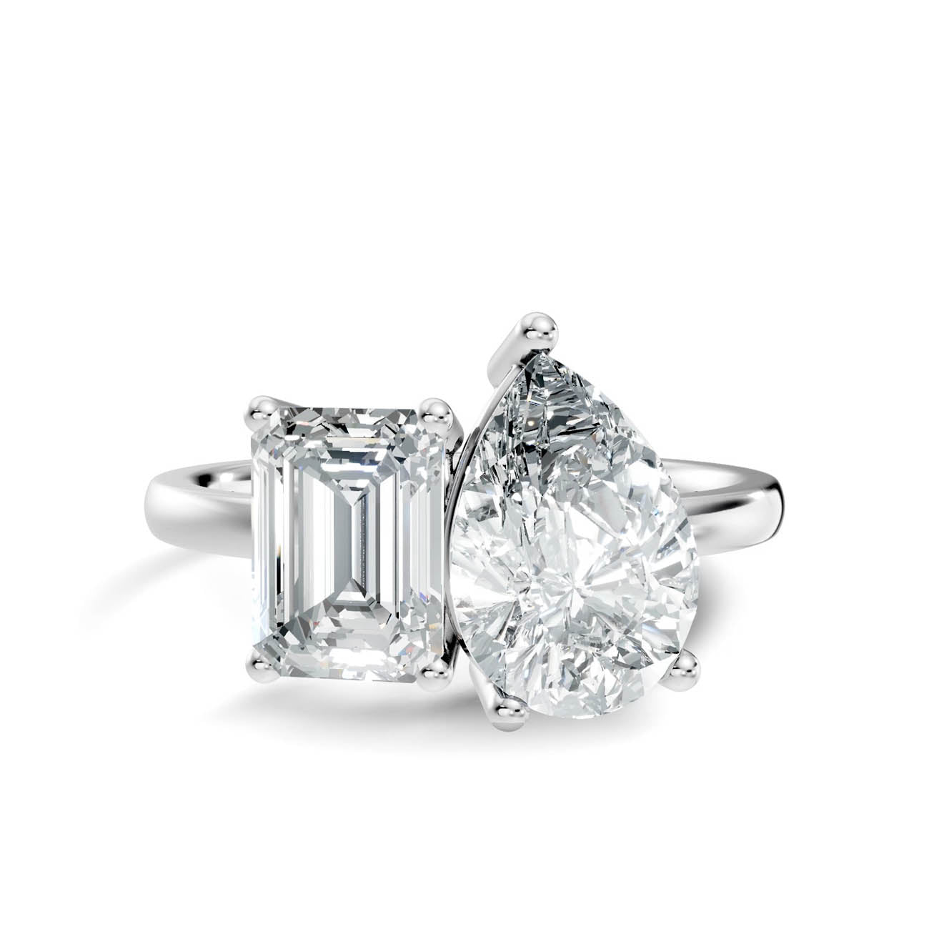 2.50 Ct. Emerald & Pear Two-Stone Diamond Ring (16-c2) 10
