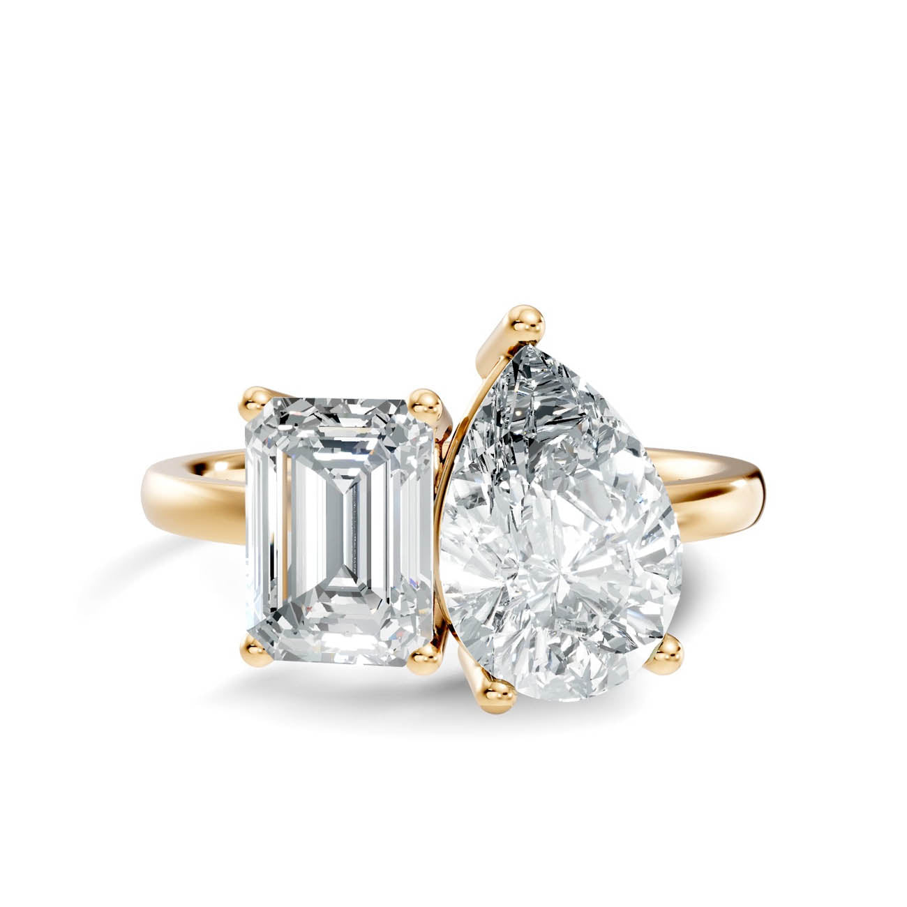 2.50 Ct. Emerald & Pear Two-Stone Diamond Ring (16-c2) 3