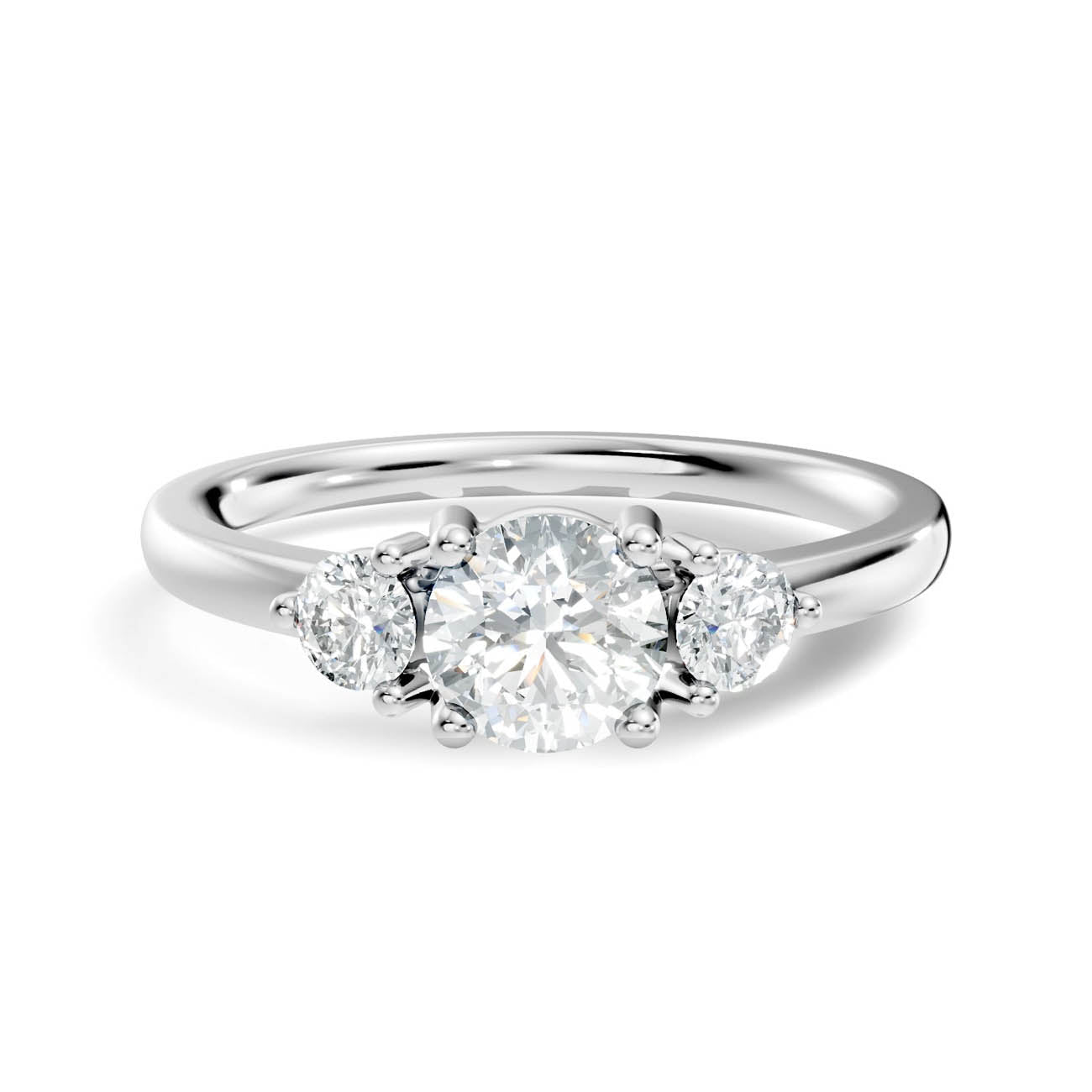 .70 Ct. Round Three-Stone Diamond Ring (17-a2) 10