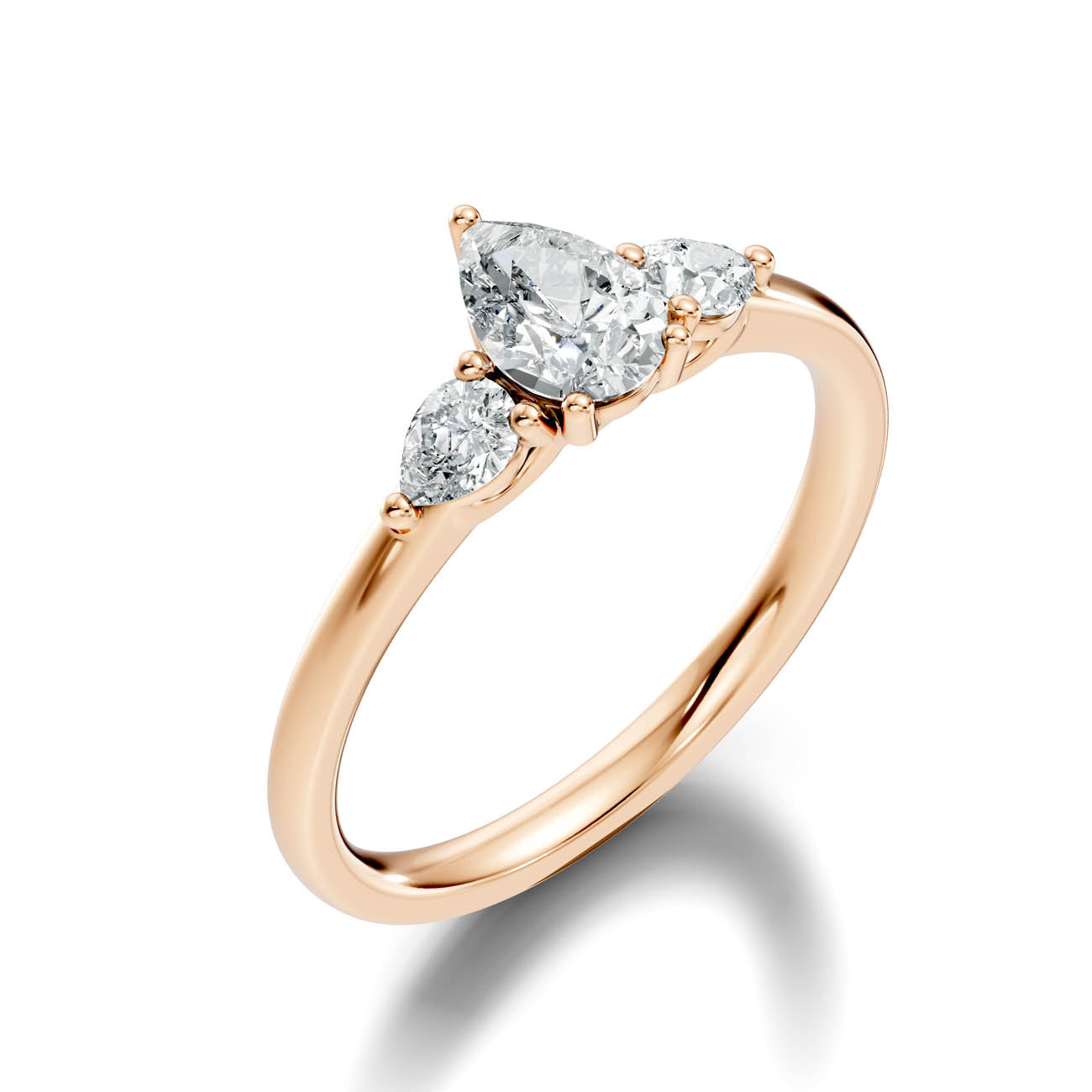 .77 Ct. Pear Cut Three-Stone Diamond Ring (17-d2) 9