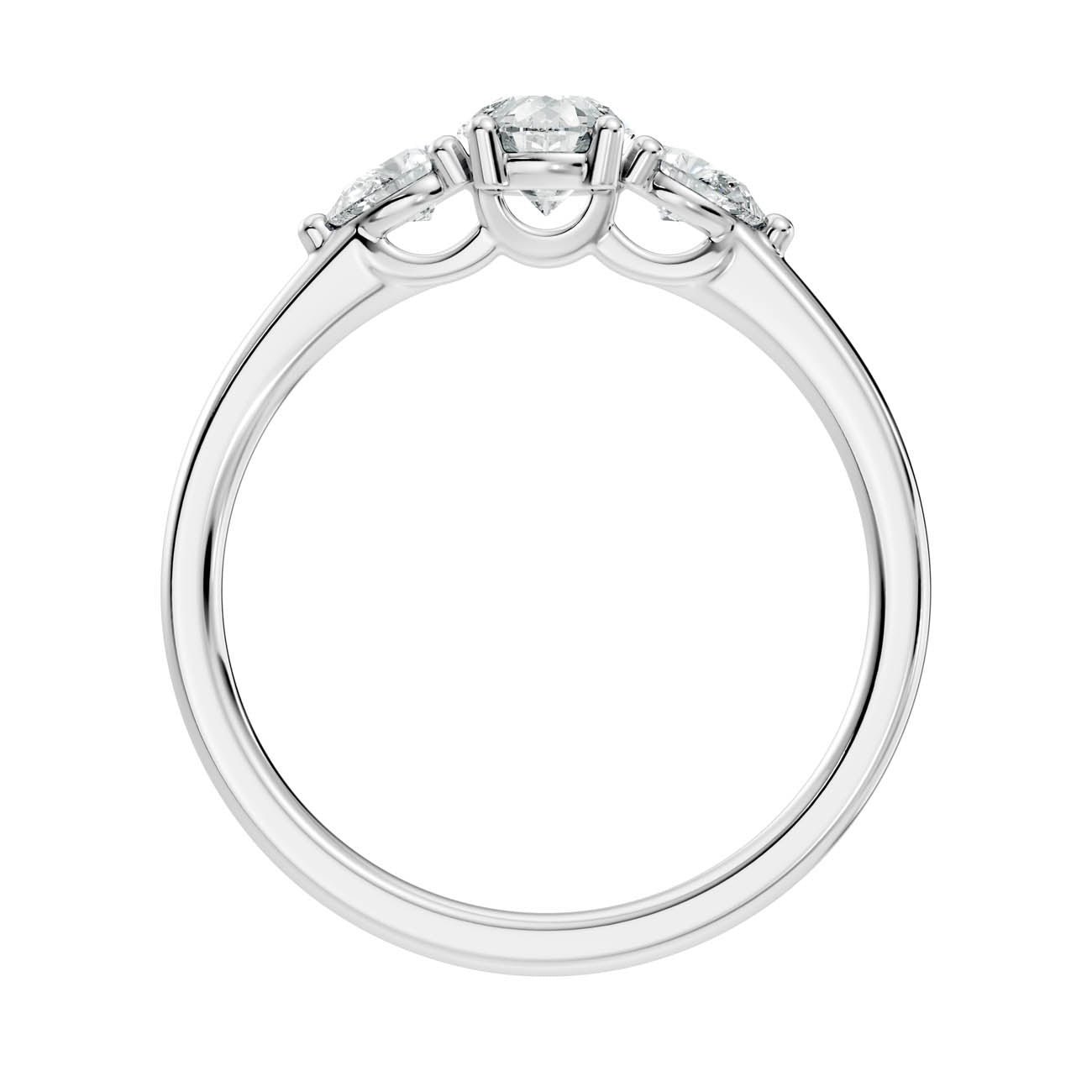 .77 Ct. Pear Cut Three-Stone Diamond Ring (17-d2) 11