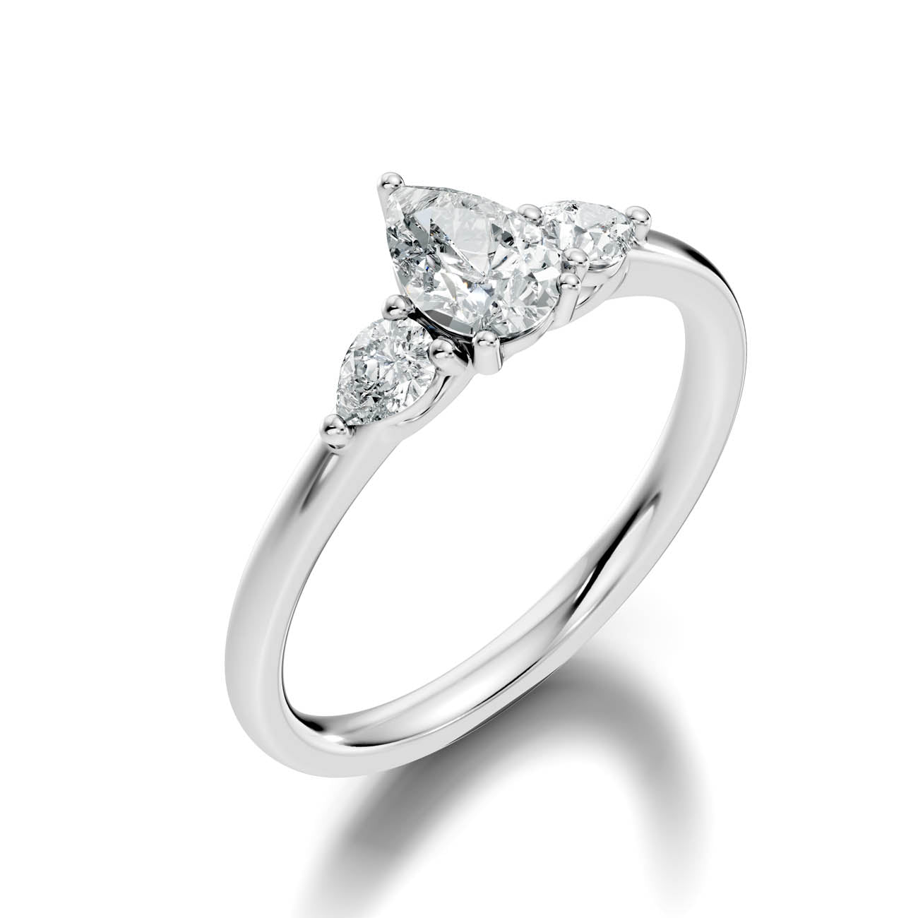 .77 Ct. Pear Cut Three-Stone Diamond Ring (17-d2) 13