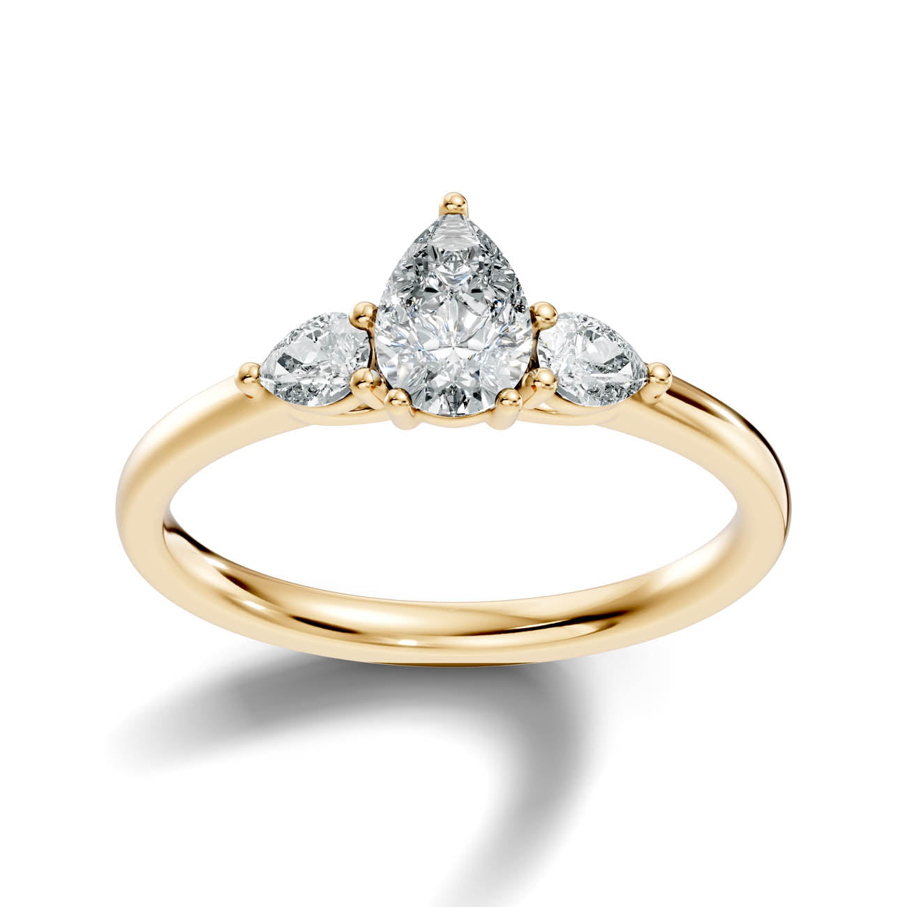 .77 Ct. Pear Cut Three-Stone Diamond Ring (17-d2) 5