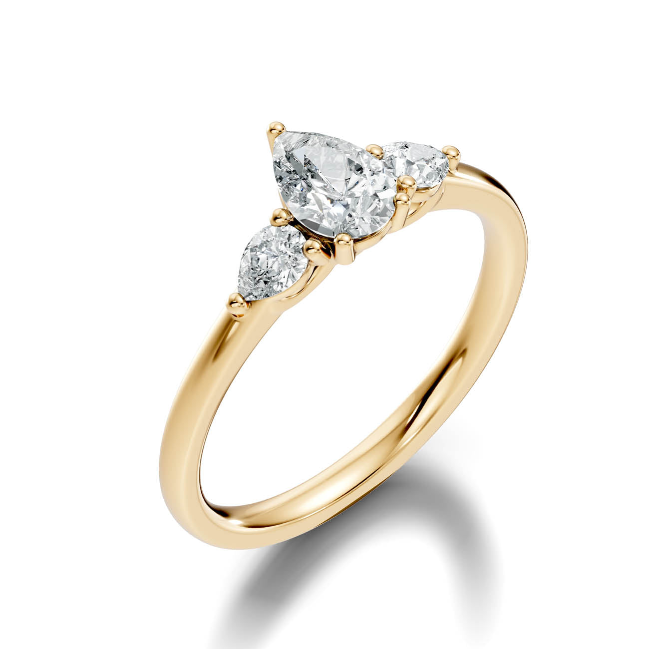 .77 Ct. Pear Cut Three-Stone Diamond Ring (17-d2)