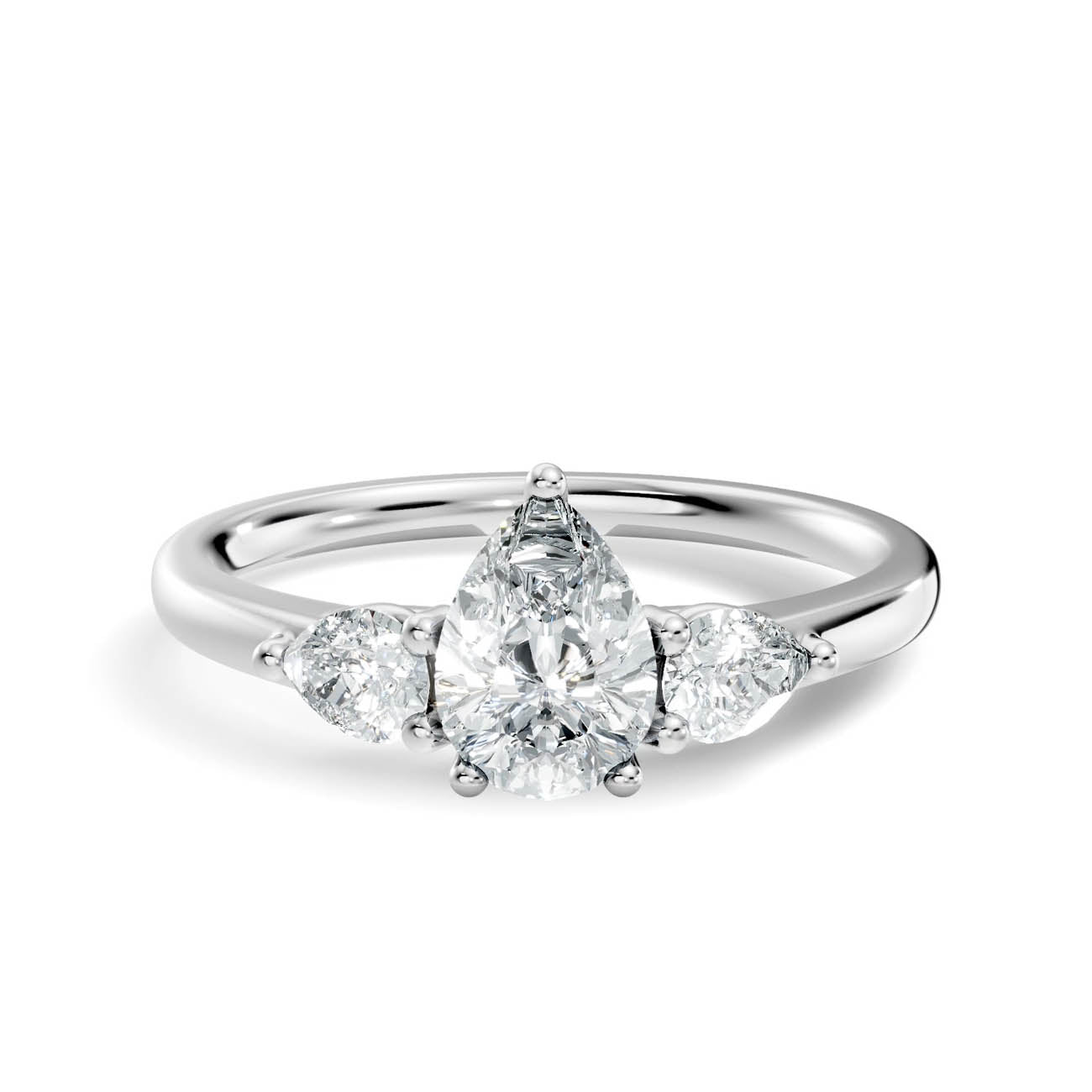 .77 Ct. Pear Cut Three-Stone Diamond Ring (17-d2) 10
