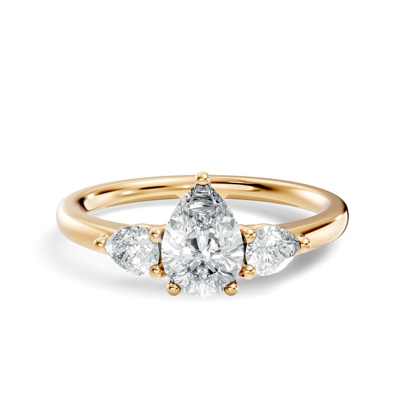 .77 Ct. Pear Cut Three-Stone Diamond Ring (17-d2) 3