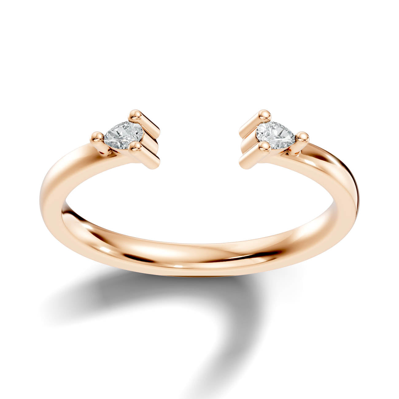 .10 Ct. Open Cuff Pear Diamond Ring with Dual Four-Prong Settings (24-a copy) 7