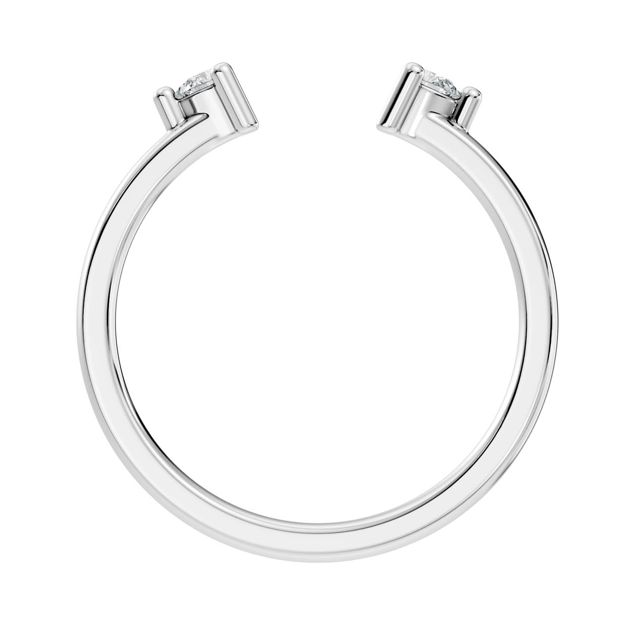 .10 Ct. Open Cuff Pear Diamond Ring with Dual Four-Prong Settings (24-a copy) 11